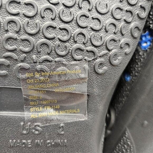 Brand unknown Kids Cool Dude Skull Clogs  Black & Blue Slip-On Shoes Rubber‎ - Picture 5 of 6